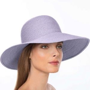 NWOT Eric Javits Hampton Straw Sun Hat in Lilac